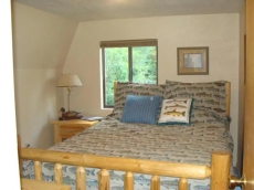 Queen Bedroom with custom bedding