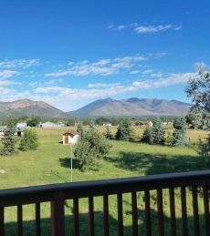 Backyard View - Panoramic view of Mt. Elden and the Peaks from the backyard.