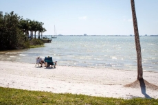 We are at the quiet end of the beach