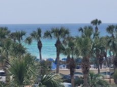 Great view. Blue umbrellas are at gulf front pool with 200' private beach