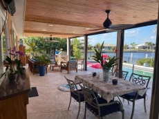 Huge shades lanai with remote control hurricane shades