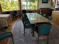 Dining room with hand carved indigenous table
