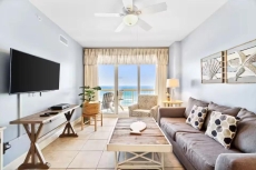 Living Room with queen sleeper and water views