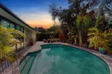 Sunset-lit pool perfect for unwinding year-round