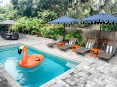 Lounge and relax by our heated saltwater pool 