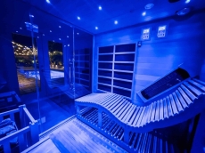 Your private spa retreat just off the pool area — unwind in our 3-person infrared sauna with bluetooth and speakers