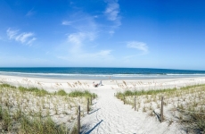 Enjoy this beautiful, semi private area of Vilano Beach - just two blocks from the house - walk or ride the golf cart! This is the entrance of the closest access point - only people with houses nearby  usually access this part of the beach.