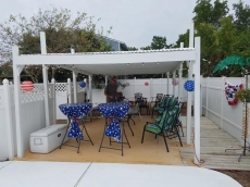 New enlarged permanent gazebo and patio area