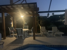 Inviting spot to visit or play games in the evenings.