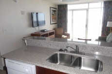 View From Kitchen, New sink and faucet.