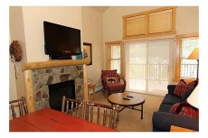 living room with gas fireplace