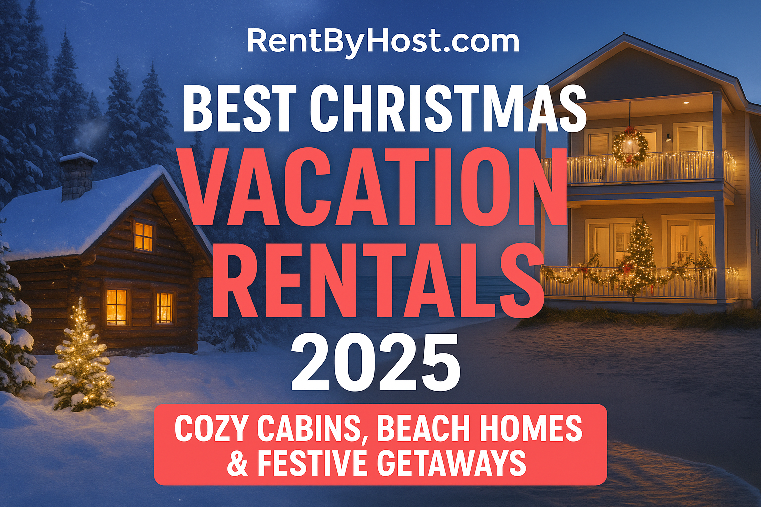 Make Christmas 2025 unforgettable—book cozy cabins and beachside homes with no booking fees on RentByHost.com