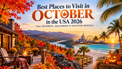 Best places to visit in October in the USA with fall foliage, beaches and vacation rentals