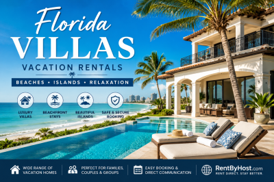 Luxury Florida villa vacation rentals near tropical beaches and waterfront destinations in Florida